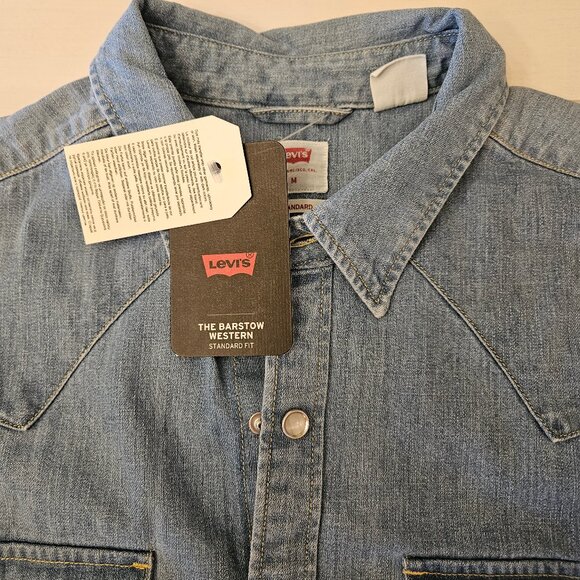 Levi's Barstow Western Shirt - Indigo Stonewash - Size M - Picture 2 of 6